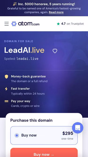 Screenshot of leadai.live
