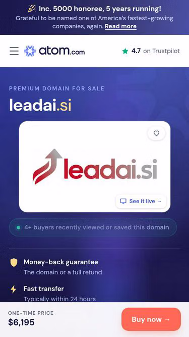Screenshot of leadai.si