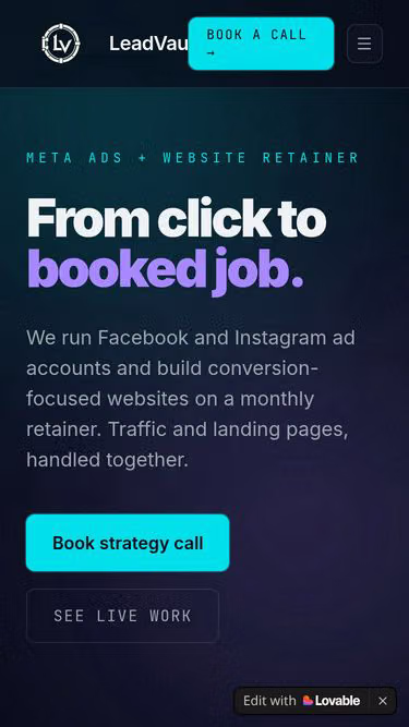 Screenshot of leadvault.marketing