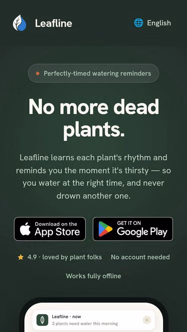 Screenshot of leafline.cc