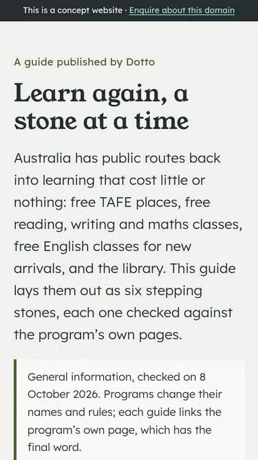 Screenshot of learn.au