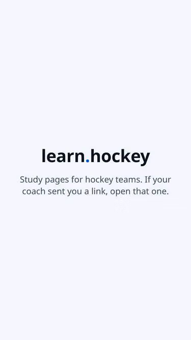 Screenshot of learn.hockey