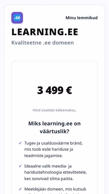 Screenshot of learning.ee