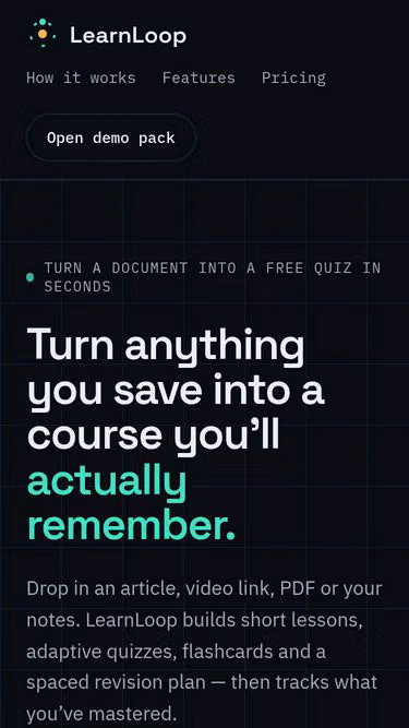 Screenshot of learnloop.click