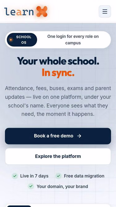 Screenshot of learnx.school