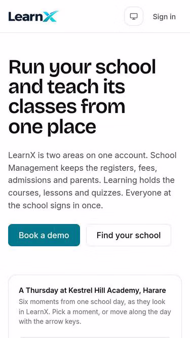 Screenshot of learnx.solutions