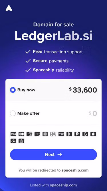 Screenshot of ledgerlab.si