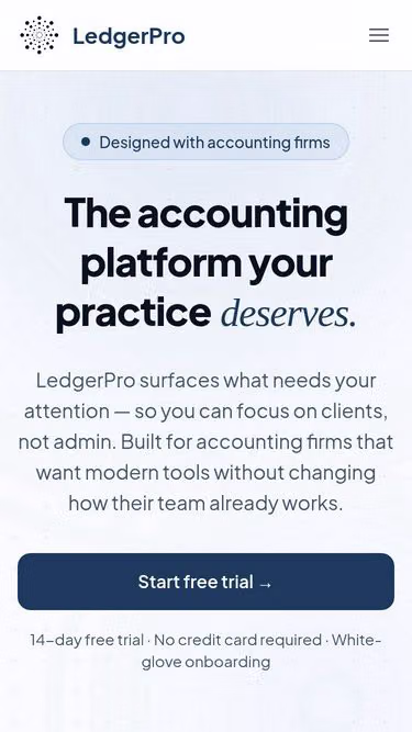 Screenshot of ledgerpro.ai