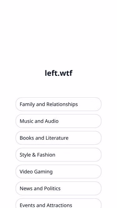 Screenshot of left.wtf