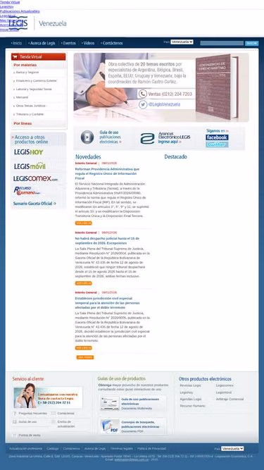 Screenshot of legis.com.ve