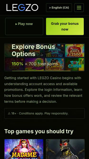 Screenshot of legzo.cc
