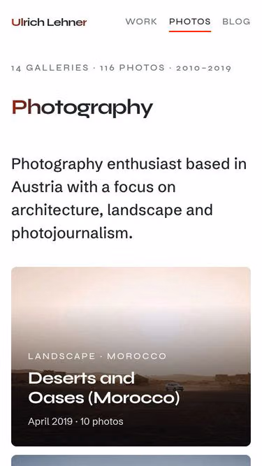 Screenshot of lehner.photography