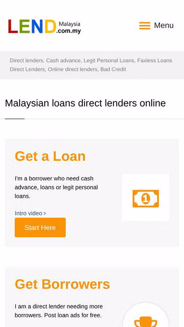 Screenshot of lend.com.my