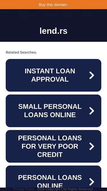 Screenshot of lend.rs