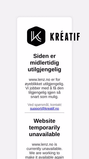 Screenshot of lenz.no