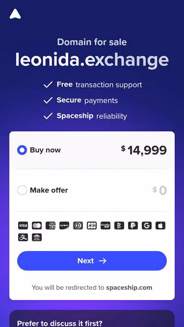 Screenshot of leonida.exchange