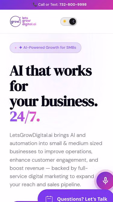Screenshot of letsgrow.marketing