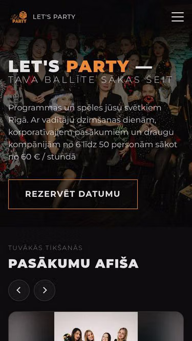 Screenshot of letsparty.lv