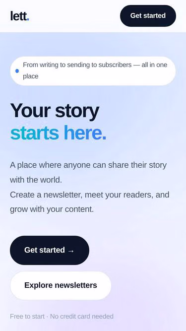 Screenshot of lett.live