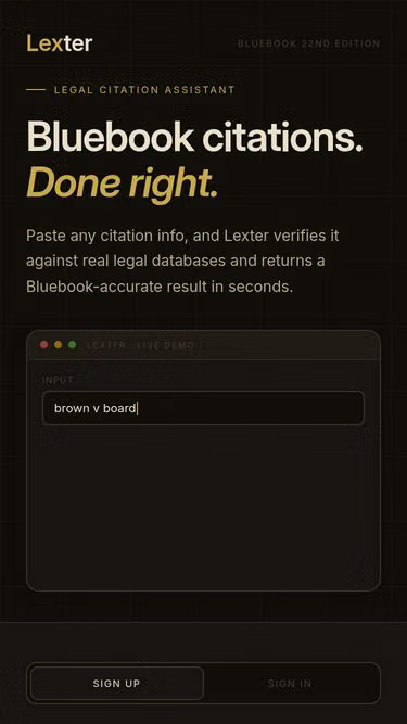 Screenshot of lexter.io