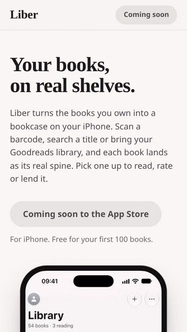 Screenshot of liber.page