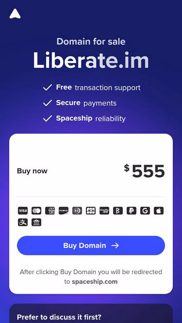 Screenshot of liberate.im