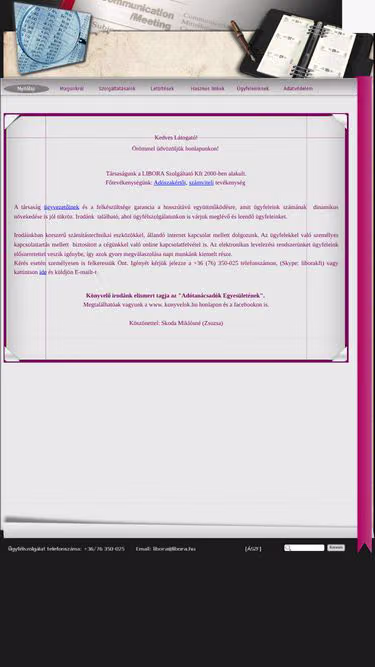 Screenshot of libora.hu