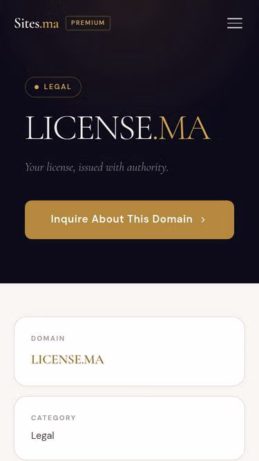 Screenshot of license.ma