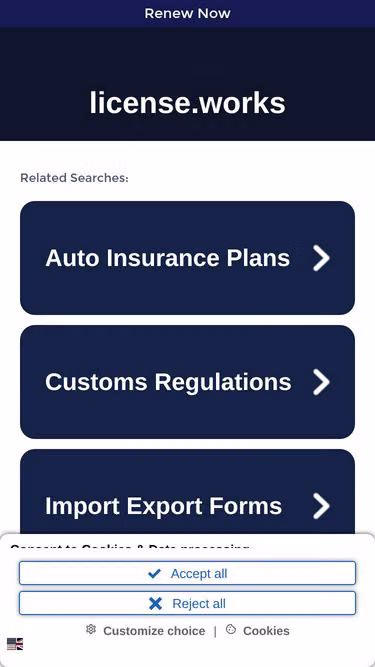 Screenshot of license.works