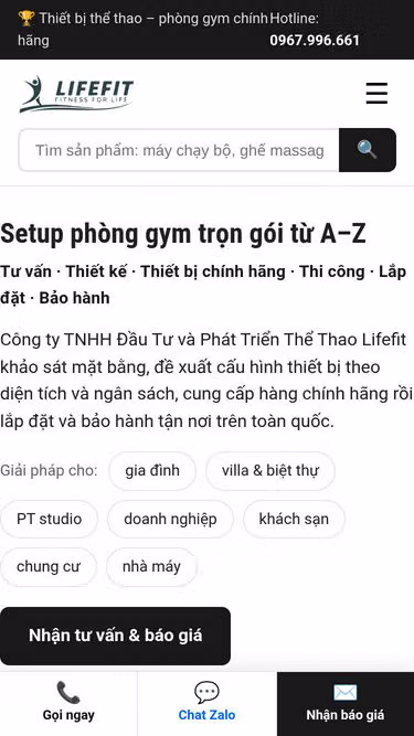 Screenshot of lifefit.com.vn