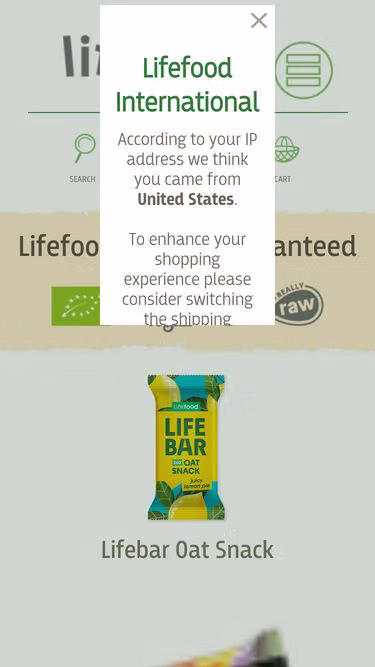 Screenshot of lifefood.co.uk