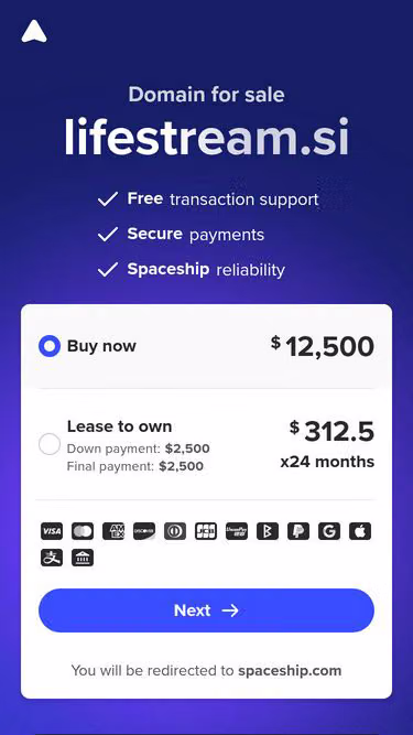 Screenshot of lifestream.si