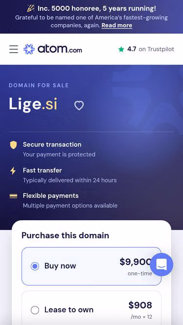 Screenshot of lige.si