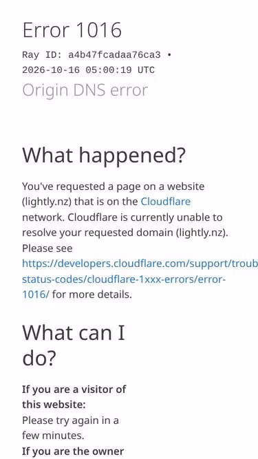 Screenshot of lightly.nz