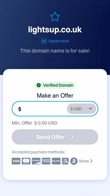 Screenshot of lightsup.co.uk