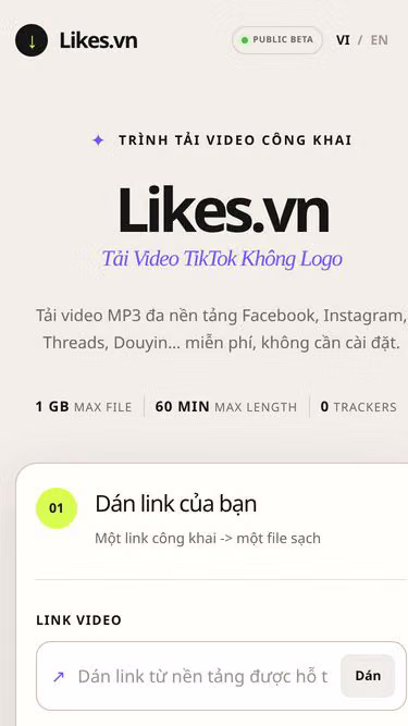 Screenshot of likes.vn