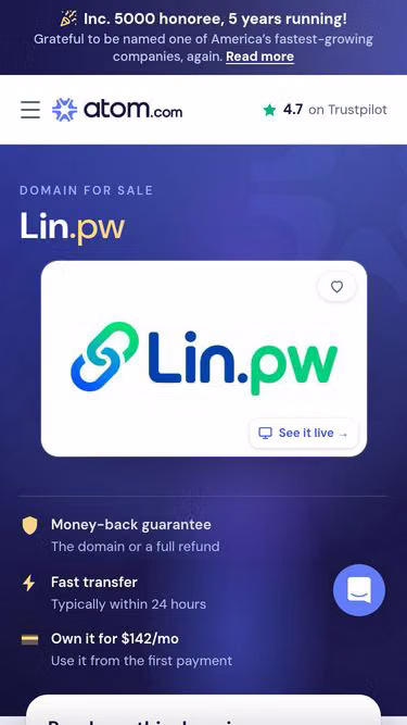Screenshot of lin.pw