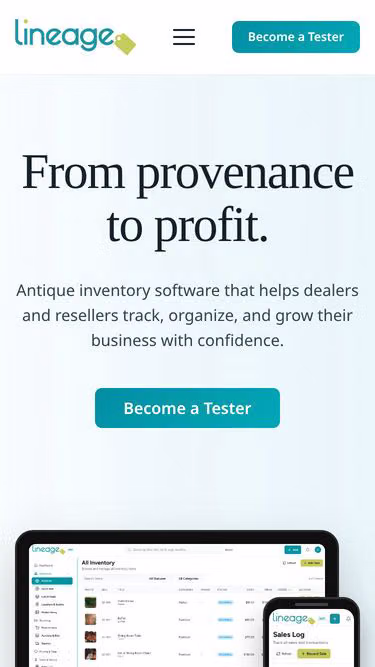 Screenshot of lineage.software