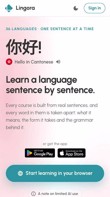 Screenshot of lingora.org