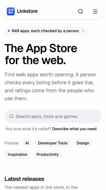 Screenshot of linkstore.io