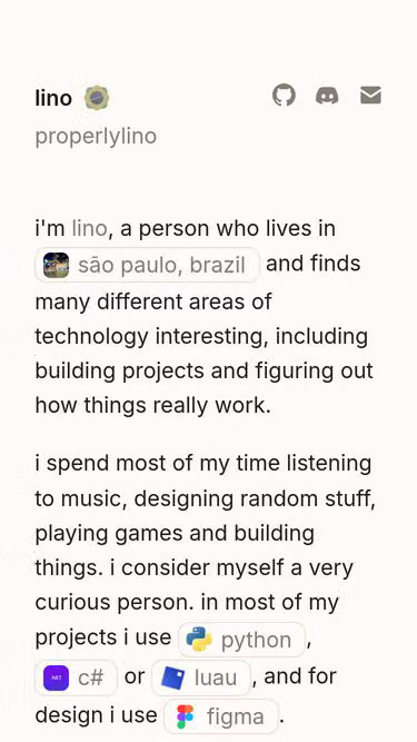 Screenshot of lino.moe