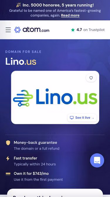Screenshot of lino.us