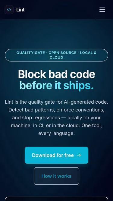 Screenshot of lint.to