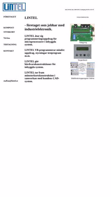 Screenshot of lintel.se