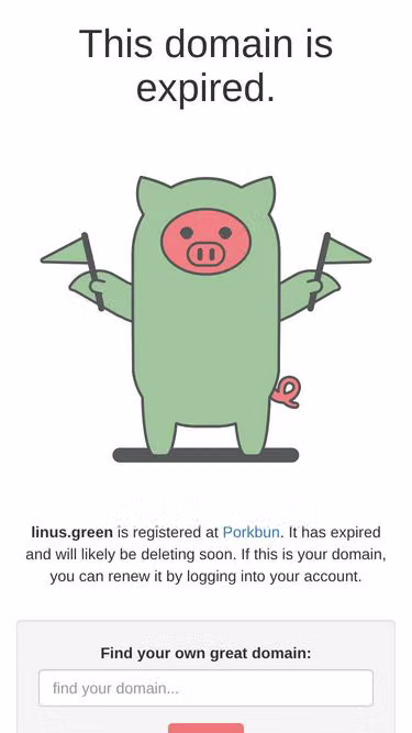 Screenshot of linus.green