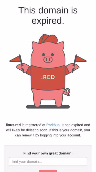 Screenshot of linus.red