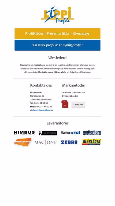Screenshot of lippi.se