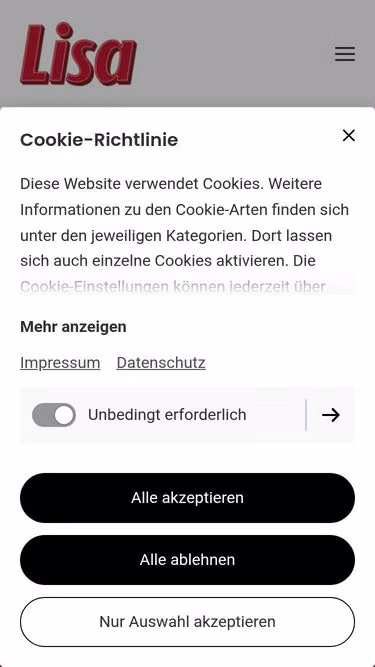 Screenshot of lisa.de