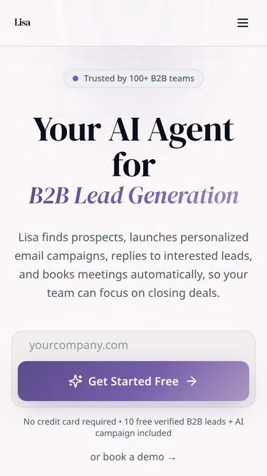 Screenshot of lisa.email
