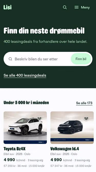 Screenshot of lisi.no